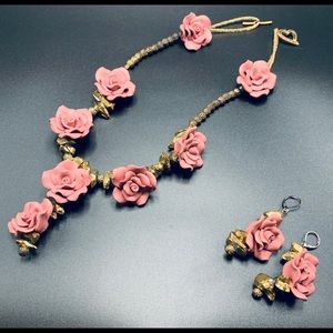 Custom designed, handmade earring/necklace set.